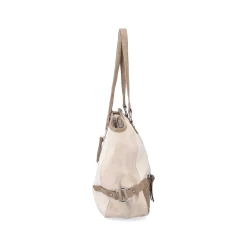 Rieker | Shopper Perle Hvid-Nodde Brun-Rosa