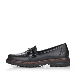 Rieker Dame Loafers Grafit Sort