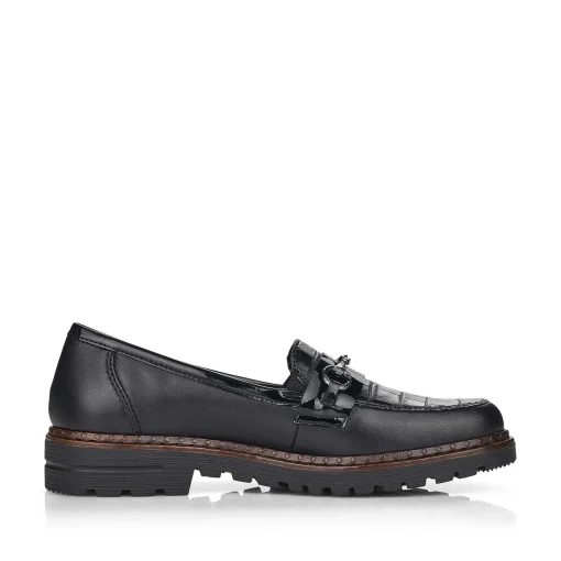 Rieker Dame Loafers Grafit Sort