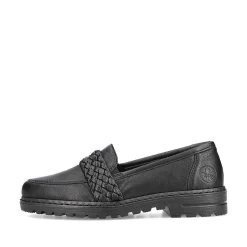 Rieker Dame Loafers Grafit Sort