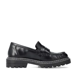 Rieker Dame Loafers Grafit Sort