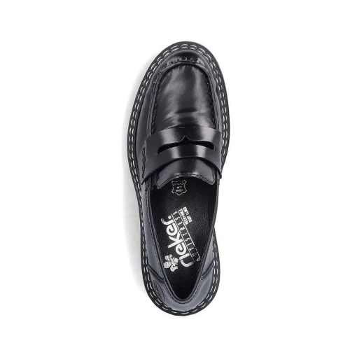 Rieker Dame Loafers Grafit Sort