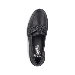 Rieker Dame Loafers Grafit Sort