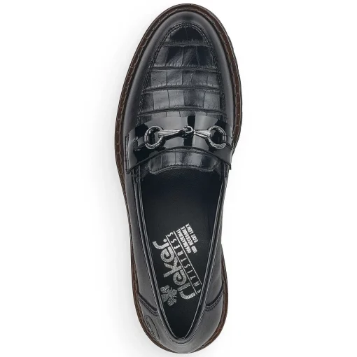 Rieker Dame Loafers Grafit Sort