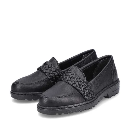 Rieker Dame Loafers Grafit Sort