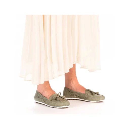 Rieker Dame Loafers Gron Gra