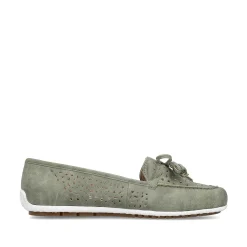 Rieker Dame Loafers Gron Gra