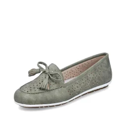 Rieker Dame Loafers Gron Gra