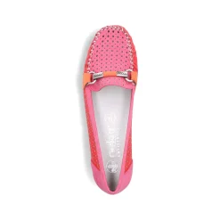Rieker Dame Loafers Hindbaerrod