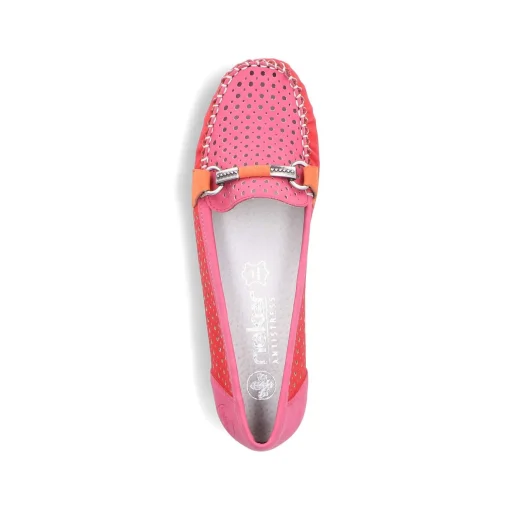 Rieker Dame Loafers Hindbaerrod