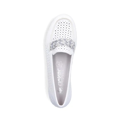 Rieker Dame Loafers Ren Hvid