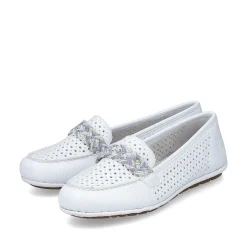 Rieker Dame Loafers Ren Hvid