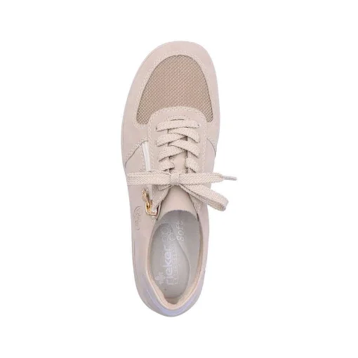 Rieker Dame Sneaker Lav Creme Beige