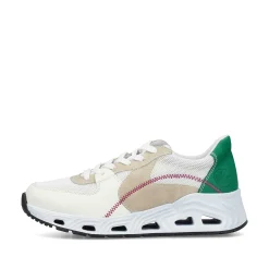 Rieker Dame Sneaker Lav Perle Hvid-Sand Beige