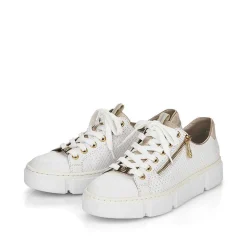 Rieker Dame Sneaker Lav Perle Hvid
