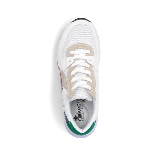 Rieker Dame Sneaker Lav Perle Hvid-Sand Beige