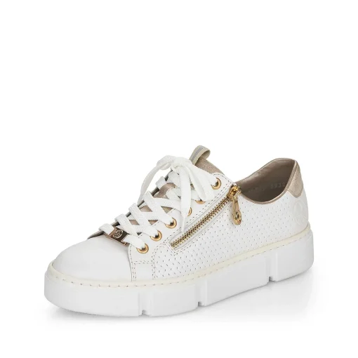 Rieker Dame Sneaker Lav Perle Hvid