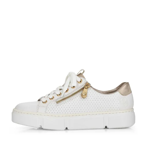 Rieker Dame Sneaker Lav Perle Hvid