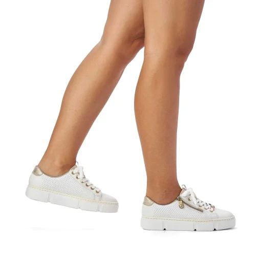 Rieker Dame Sneaker Lav Perle Hvid
