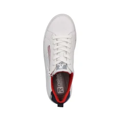 Rieker Dame Sneaker Lav Sne-Hvid Aegte-Rod