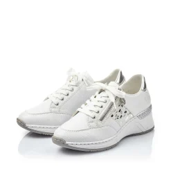 Rieker Dame Sneaker Lav Svane Hvid