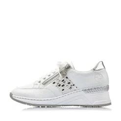 Rieker Dame Sneaker Lav Svane Hvid