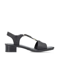 Rieker Damesandaler Med Stropper Asfalt Sort