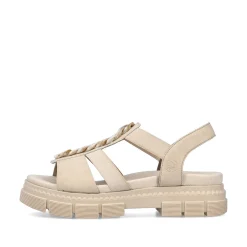 Rieker Damesandaler Med Stropper I Lys Beige