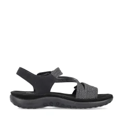 Rieker Damesandaler Med Stropper Asfalt Sort