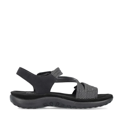 Rieker Damesandaler Med Stropper Asfalt Sort