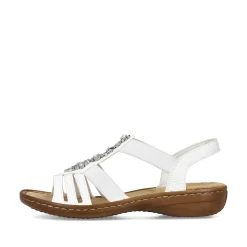 Rieker Damesandaler Med Stropper, Lilje Hvid
