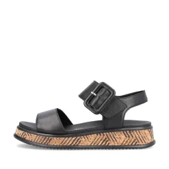 Rieker Damesandaler Med Stropper Midnight Black