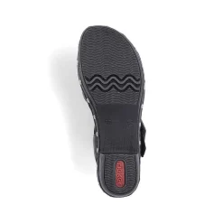 Rieker Damesandaler Med Stropper Asfalt Sort