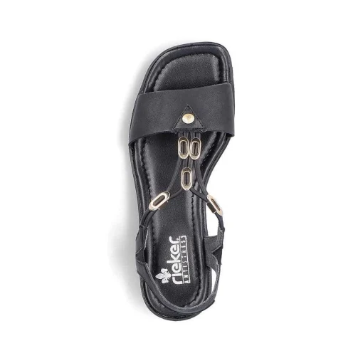 Rieker Damesandaler Med Stropper Asfalt Sort