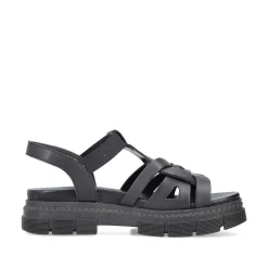 Rieker Damesandaler Med Stropper Asfalt Sort