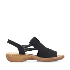 Rieker Damesandaler Med Stropper Asfalt Sort