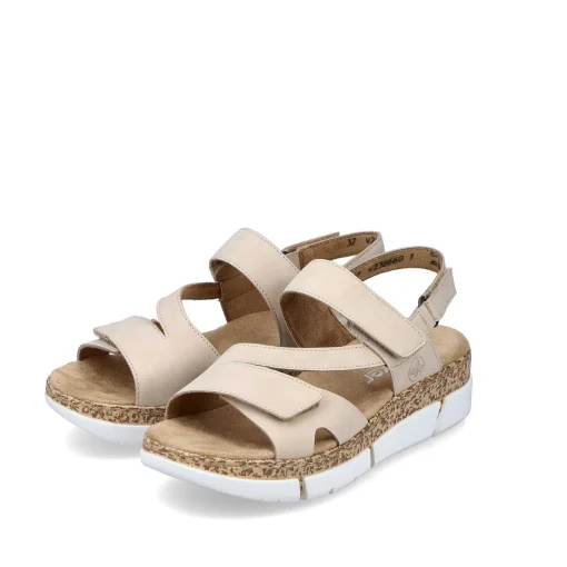 Rieker Damesandaler Med Stropper I Lys Beige