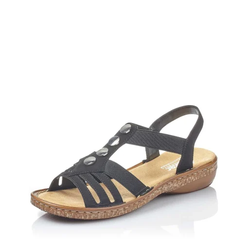 Rieker Damesandaler Med Stropper, Nat Sorte