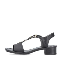 Rieker Damesandaler Med Stropper Asfalt Sort
