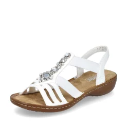 Rieker Damesandaler Med Stropper, Lilje Hvid
