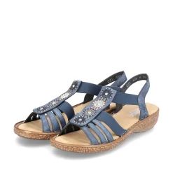 Rieker Damesandaler Med Stropper Marinebla