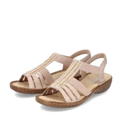 Rieker Damesandaler Med Stropper, Blod Pink