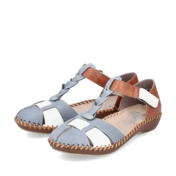 Rieker Damesandaler Med Stropper, Himmelbla-Noddebrune