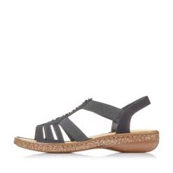Rieker Damesandaler Med Stropper, Nat Sorte