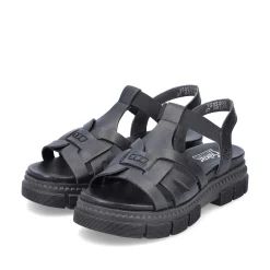 Rieker Damesandaler Med Stropper Asfalt Sort
