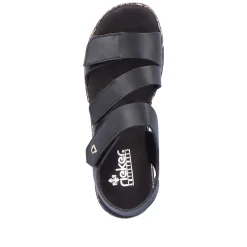 Rieker Damesandaler Med Stropper Asfalt Sort