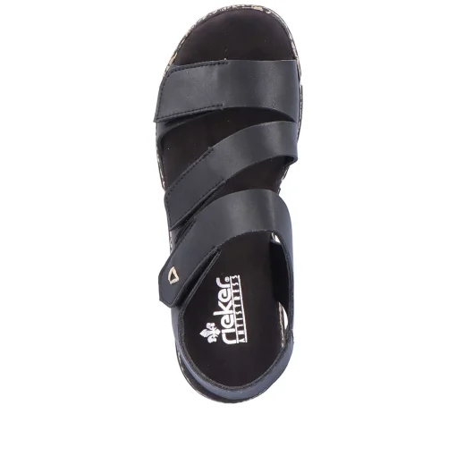 Rieker Damesandaler Med Stropper Asfalt Sort