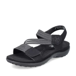 Rieker Damesandaler Med Stropper Asfalt Sort