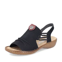 Rieker Damesandaler Med Stropper Asfalt Sort