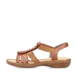 Rieker Damesandaler Med Stropper Karamelbrune